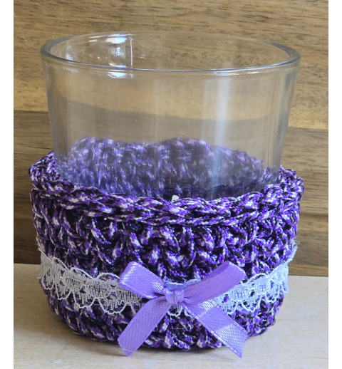 Teelicht violette gemustert
