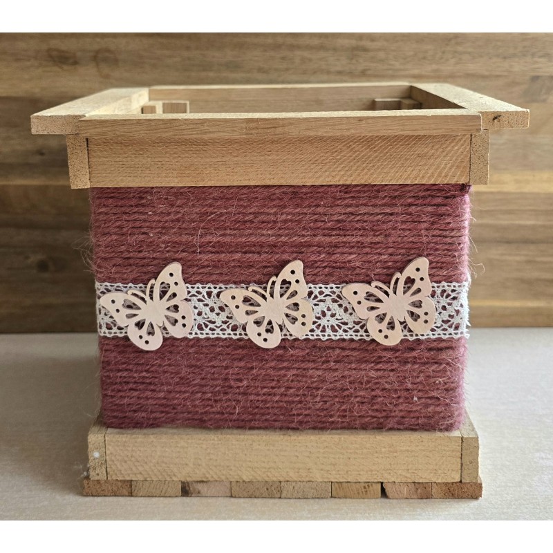Klötzchen Laterne Schmetterlinge/mauve natur Klötzchen