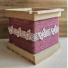 Klötzchen Laterne Schmetterlinge/mauve natur Klötzchen