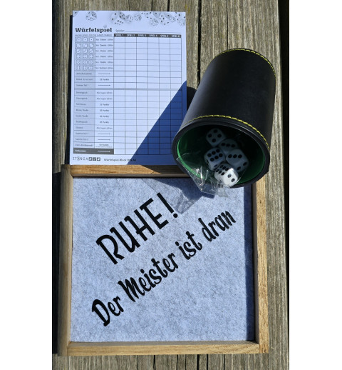 Würfelspiel Yahtzee " Ruhe....."  hellgrau