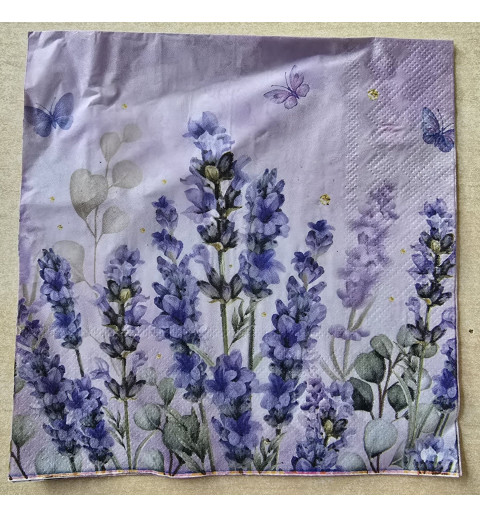 Serviette Blumenwiese/violette-flieder