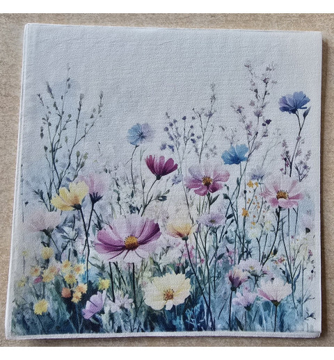 Serviette Blumenwiese/blau-lila