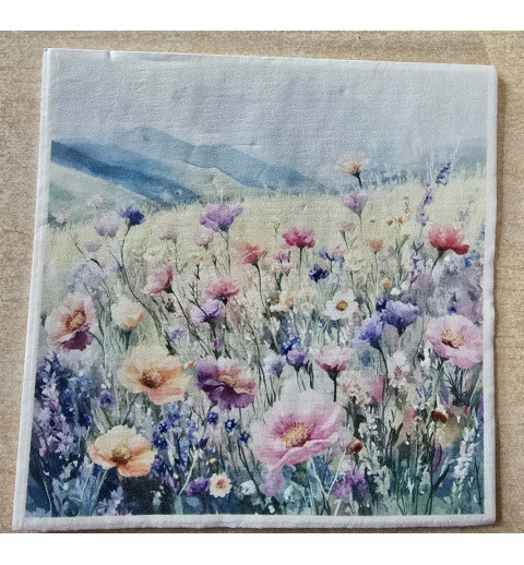 Serviette Mohnblumen Feld/Berge
