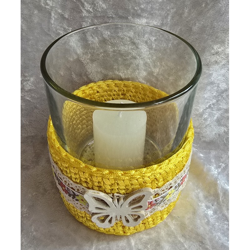 Teelicht Glas gelb