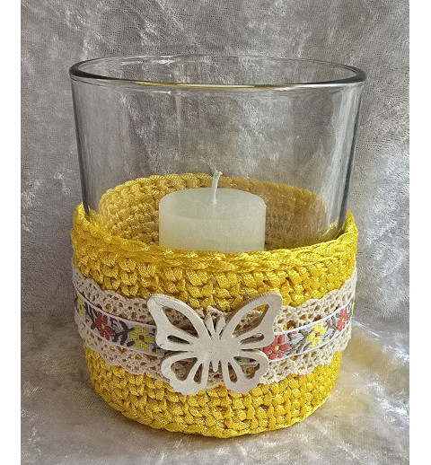 Teelicht Glas gelb