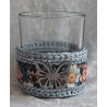 Teelicht Glas hellgrau