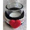 Teelicht Glas schwarz