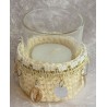 Teelicht Glas creme