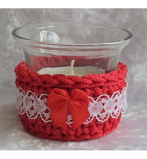 Teelicht Glas rot