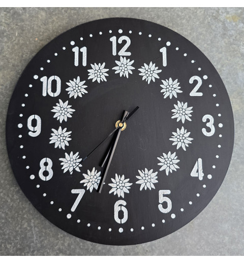 Uhr rund Edelweiss/schwarz