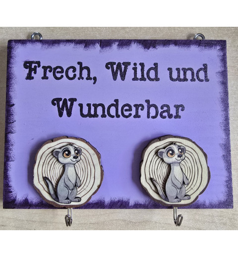 Kindergarderobe Erdmännchen/flieder
