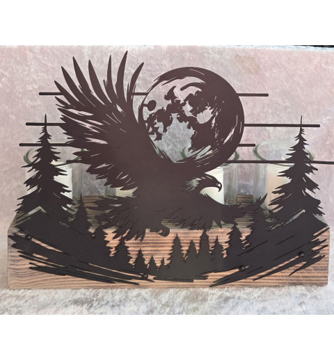 Teelicht Balken Adler/Mond