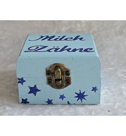 Milchzähne Holzkistchen " Milchzähne " blau