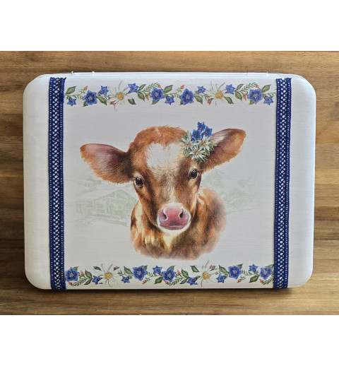 Alu Dose Kalb/Edelweiss und Enzian /blau