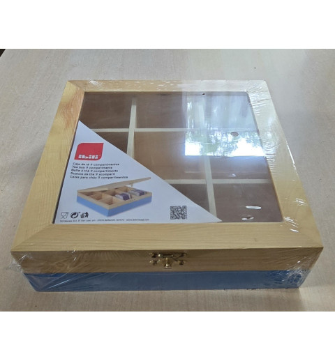 Holz Box natur/blau