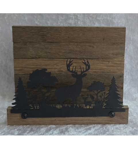 Servietten-Halter Hirsch Schoko Eiche