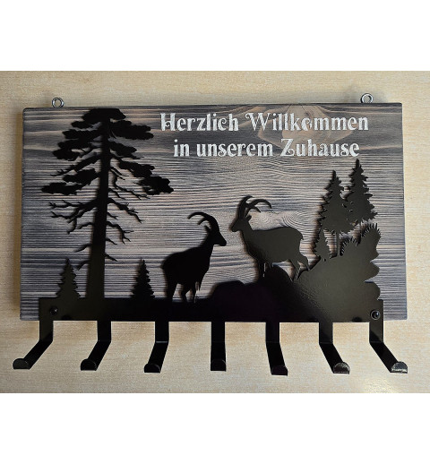 Garderobe Steinböcke "Herzlich Willkommen in unserem Zuhause"