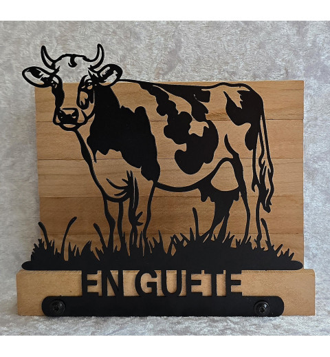 Servietten-Halter Kuh " EN GUETE " Natur
