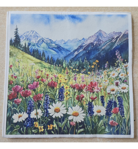 Serviette Blumenwiese/Berge