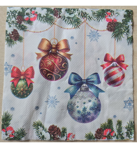 Serviette Bunte Weihnachtskugeln