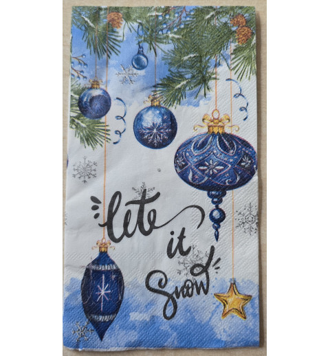 Serviette Weihnachts Kugeln blau