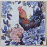 Serviette Hahn blau