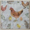 Serviette Henne/Küken/Stall