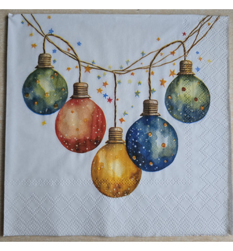 Serviette Weihnachts Kugeln