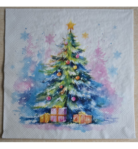 Serviette Bunter Weihnachtsbaum