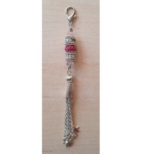 Schmuckanhänger mit Strassperlen pink/rosa