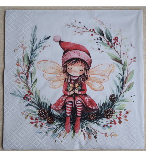 Serviette Elfe/Tannenzapfen