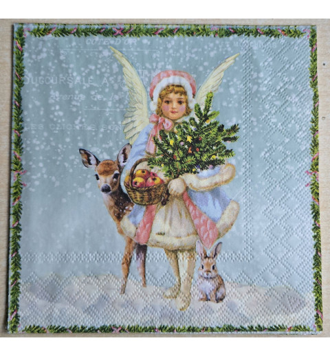 Serviette Engel mit Reh