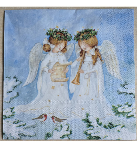 Serviette Zwei Engel/Vögel