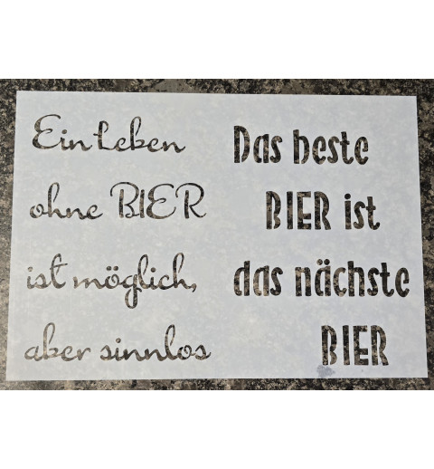Schablone " Ein Leben ohne Bier..."
