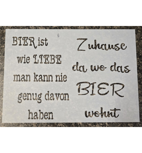 Schablone " Bier ist wie Liebe ..."
