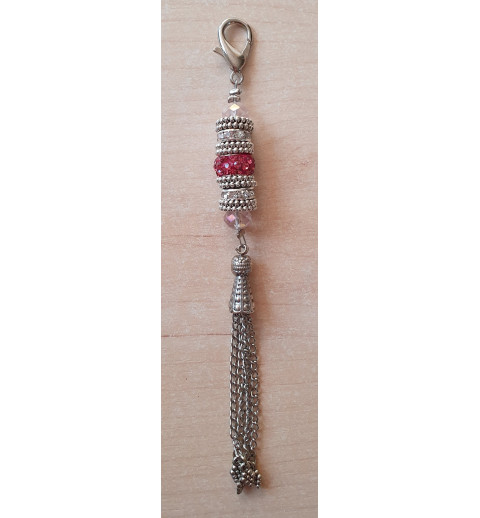 Schmuckanhänger mit Strassperlen pink/rosa