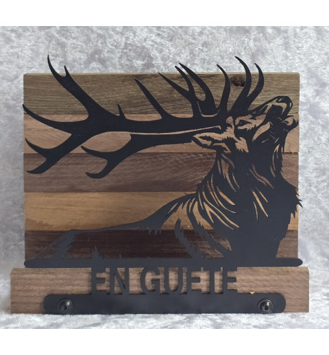 Servietten-Halter Rufender Hirsch/dunkle Schoko Eiche
