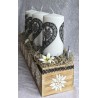 Adventsgesteck Alpenfeeling schwarz/weiss
