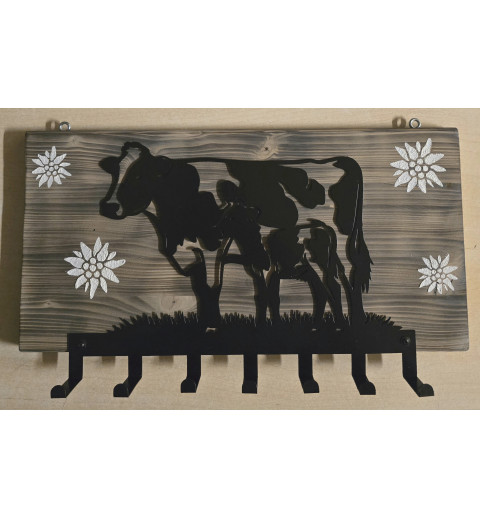 Garderobe Kuh mit Kalb/Edelweiss