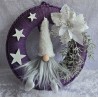 Tür/Wanddeko Wichtel violett/weiss