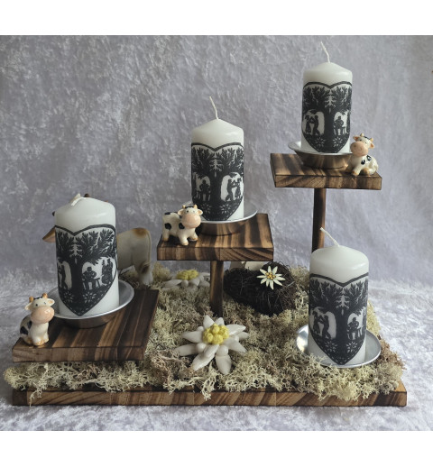 Adventsgesteck gestuft Alpenfeeling