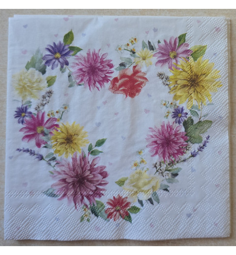 Serviette Herz aus Blumen
