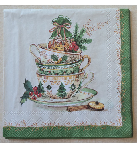 Serviette Tassen mit Weihnachtsgebäck