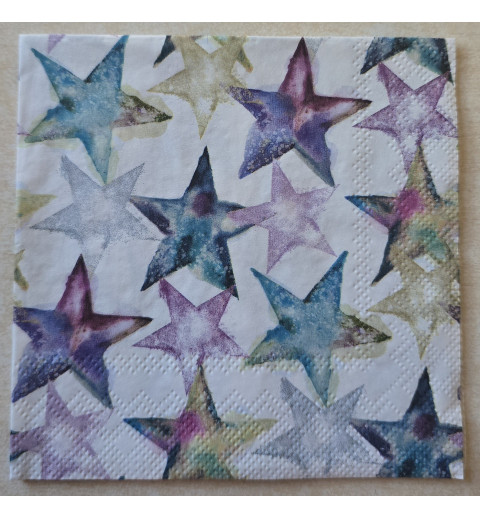Serviette Bunte Sterne