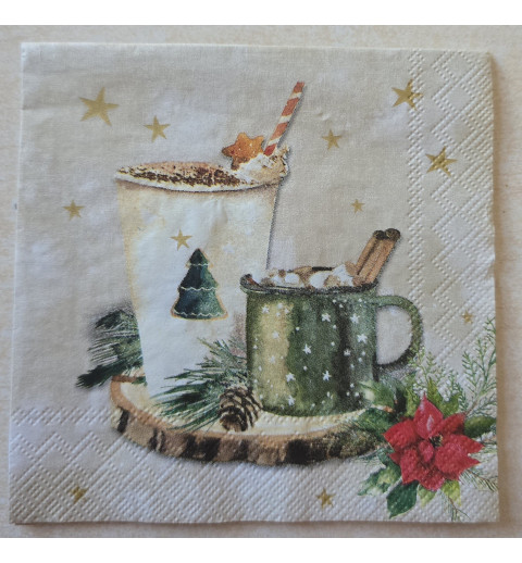 Serviette Tassen mit Heißgetränk/Weihnachts Stern