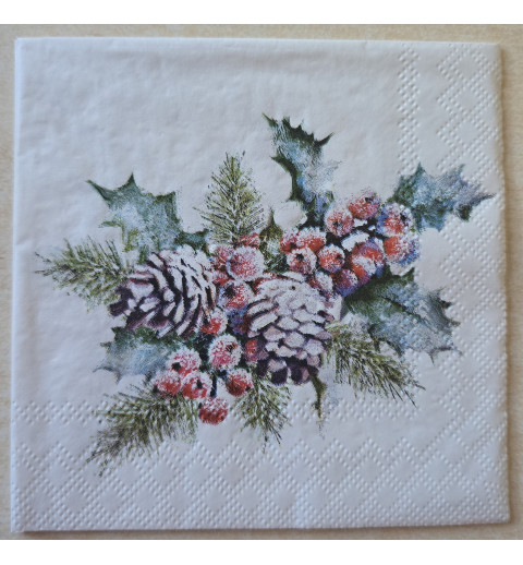 Serviette Tannenzweig/Tannenzapfen