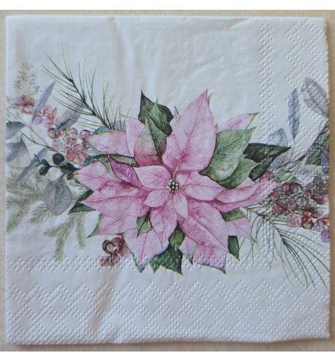 Serviette Rosa Weihnachts Stern