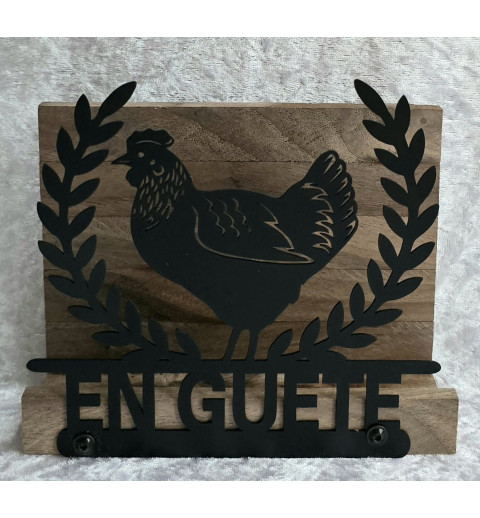 Servietten-Halter Huhn Schoko Eiche