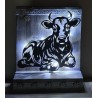 Schild stehend Kuh liegend mit LEDs