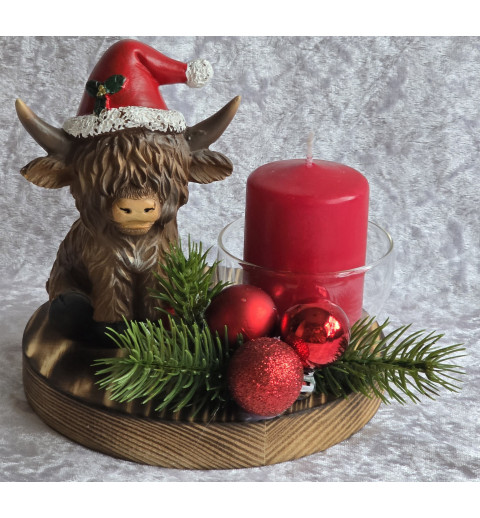 Weihnachts Deko Hochlandrind rot